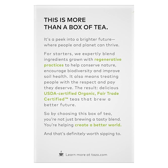 TAZO Organic Zen Green Tea, Green Tea Zen for Health and Wellness, 96 Total Tea Bags (16ct - Pack of 6)