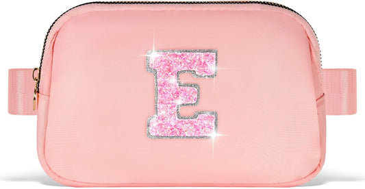 Party Favors for Kids 8-12 4-8, Gift Bags for Girls Teens, Accessories, Belt Waist Packs Fanny Pack Crossbody for Women | Peach, Initial E