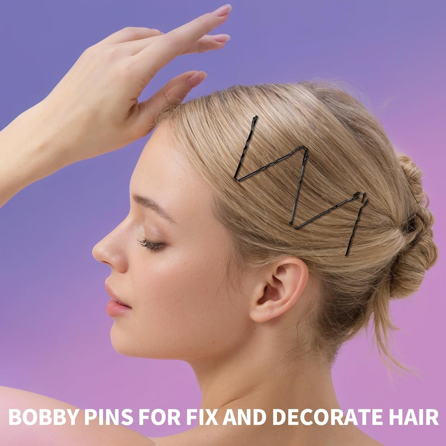 Teenitor 100Pcs Black Bobby Pins, Bobby Pins Black Hair Pins, Hair Pins for Women Girls 2inch