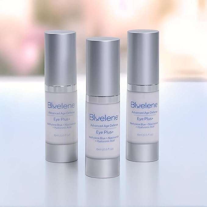 EyePlus+, a new formula powered by the ultimate trifecta of Methylene Blue, Ergothioneine, and Niacinamide. Dermatologist approved. Suitable for Sensitive Skin.