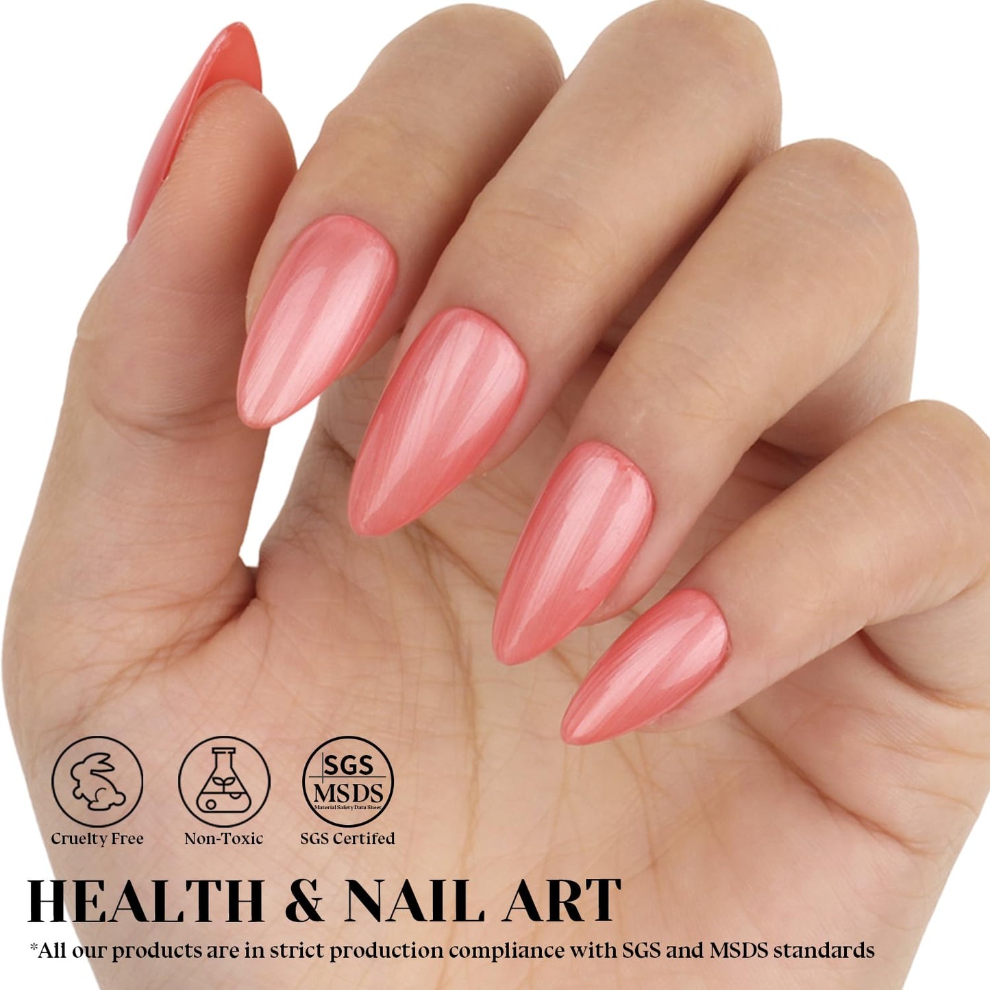 Coral Pearl Gel Nail Polish - 0.51 fl oz Pearl Coral Pink Shimmer Gel Polish for Manicure Salon or DIY Nail Art At Home - GP0025