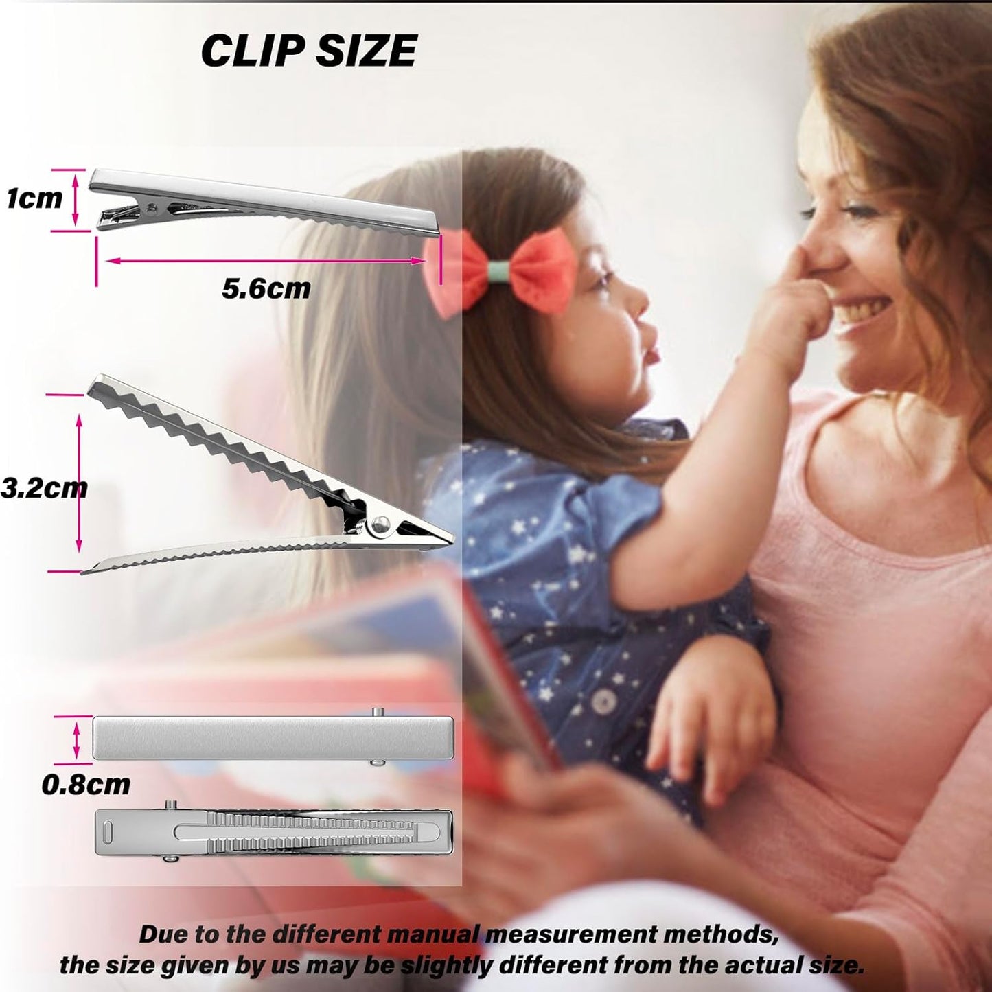 80Pcs Alligator Hair Bows and Clips for Crafts, DIY Bow Making, Large Plain Clips Supplies, 2.24" Dreadlock Dreads Retwist