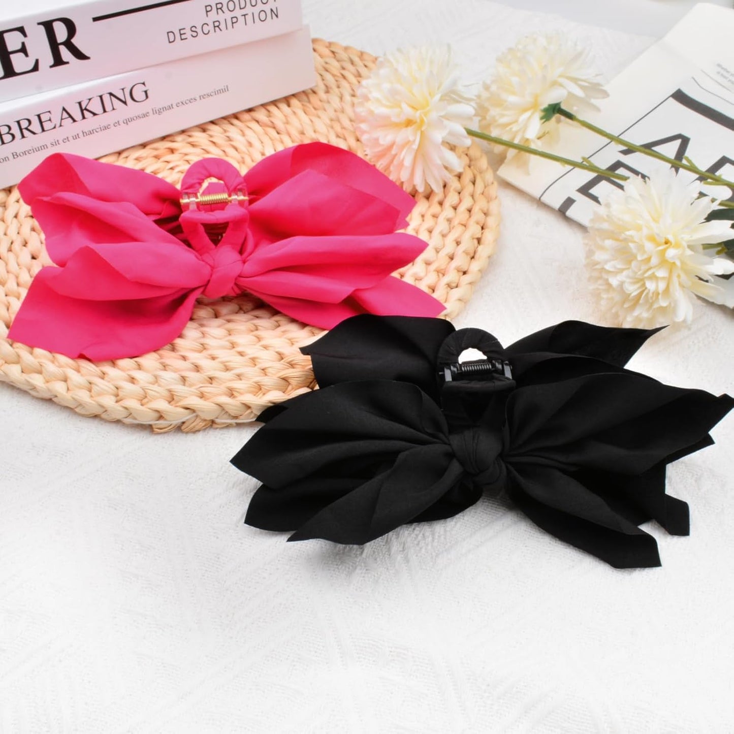 Bow Claw Clips Bow Hair Clips 2PC Big Hair Bows for Women Butterfly Styling Large Hair Clips for Thick Hair for Girls Hair Accessories for Teen