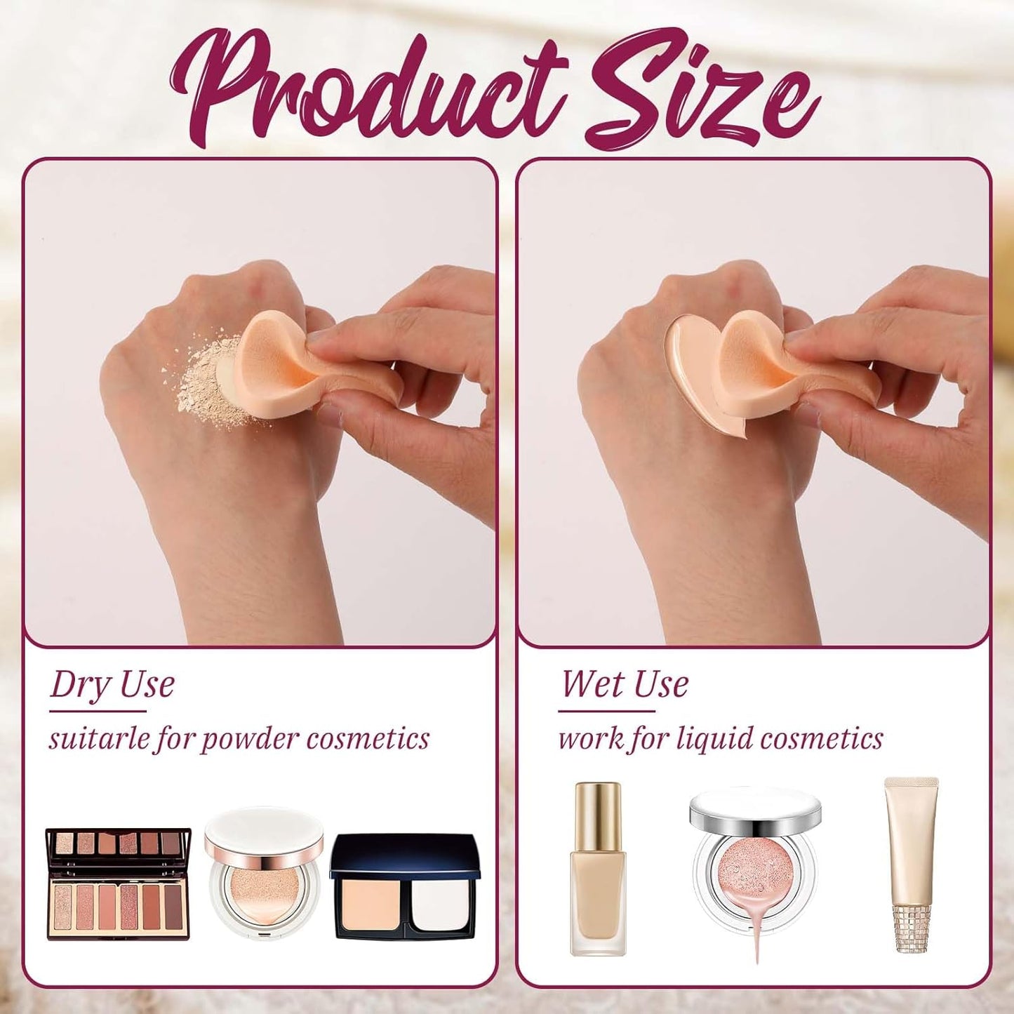 12 Pcs Round Makeup Sponges for Foundation Facial Powders Puff Cosmetic Sponge Round Foam Pad Powders Blender for Liquid Foundation Cream Powdes Concealer - Wet Dry Use