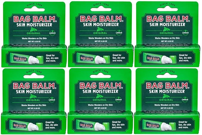 Bag Balm Original On-the-Go Lip Balm Tubes for Chapped Lips, Dry Hands, Skin Irritations and More - 0.33oz, 6 Pack