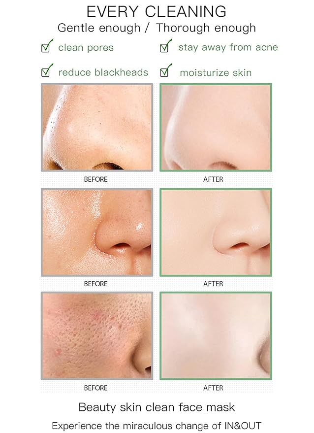 Wuxpp Green Tea Deep Cleanse Mask Stick Blackhead Remover with Green Tea Extract, Juxek Green Tea Purifying Clay Stick Mask Oil Control Cleansing Mask, Green Tea Face Mask Skincare Korean (2 Pcs)