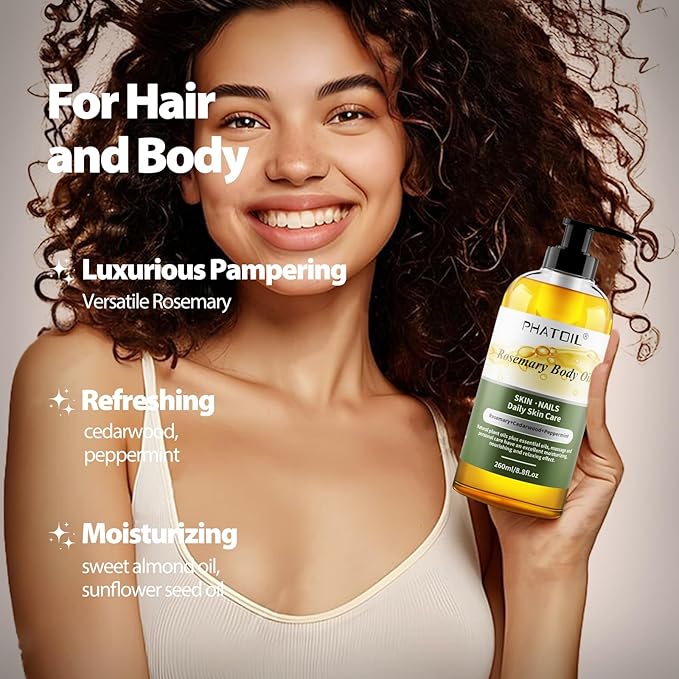 260 ml (8.8 fl.oz) Lavender Body Oil and Rosemary Body Oil