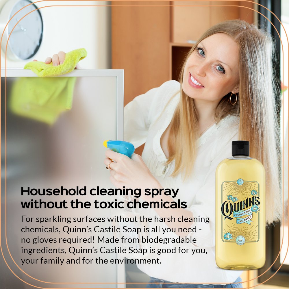 Quinn's Pure Castile Organic Liquid Soap, 32 ounce (Unscented)