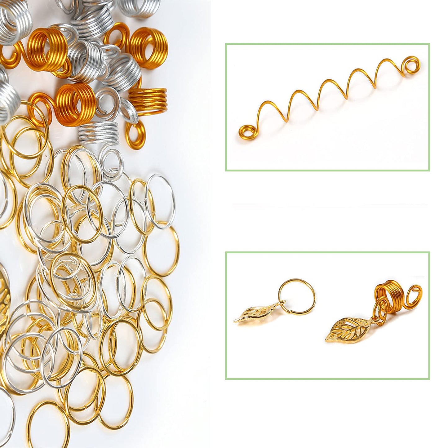 Leeven 417PCS Dreadlock Accessories Hair Braid Accessories with Braid Rings Hair Hoops Hair Clips Dreadlock Beads Colorful Cord Hair Rings