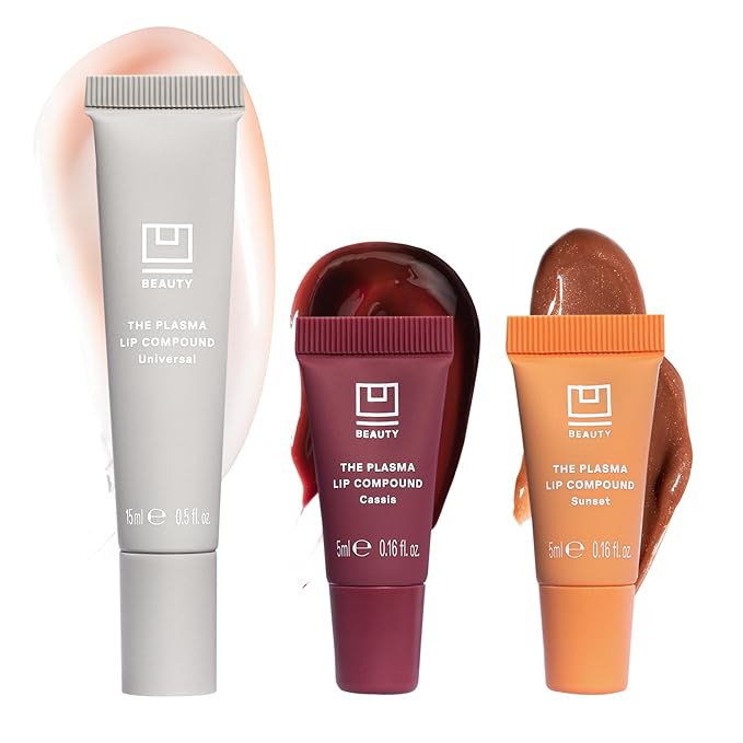 U Beauty The PLASMA Lip Compound Tinted - Plumping Lip treatment, Hyaluronic Acid & Shea Butter Deeply Hydrate - Salicylic Acid & Peptides Visibly Smooth, 3 distinct shades, 120 Value