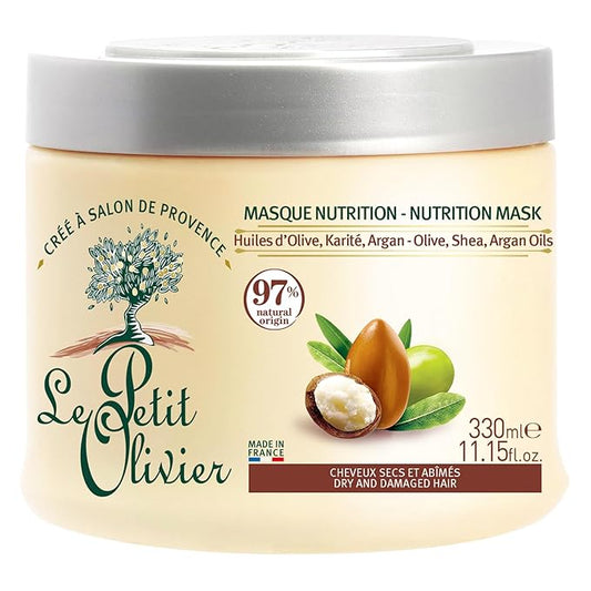 Nutrition Mask for Dry and Damaged Hair, 11.15 oz - Hair Moisturizer - Rich in Olive, Shea, Argan Oils - Paraben, Sulfate-Free - Natural Ingredients - 1 Minute Efficiency - Hair Mask