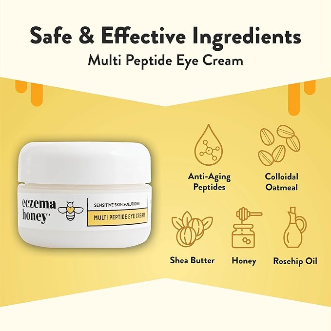 ECZEMA HONEY Multi Peptide Eye Cream & Nourishing Face Serum - Bundle for Sensitive & Dry Skin - Cruelty Free