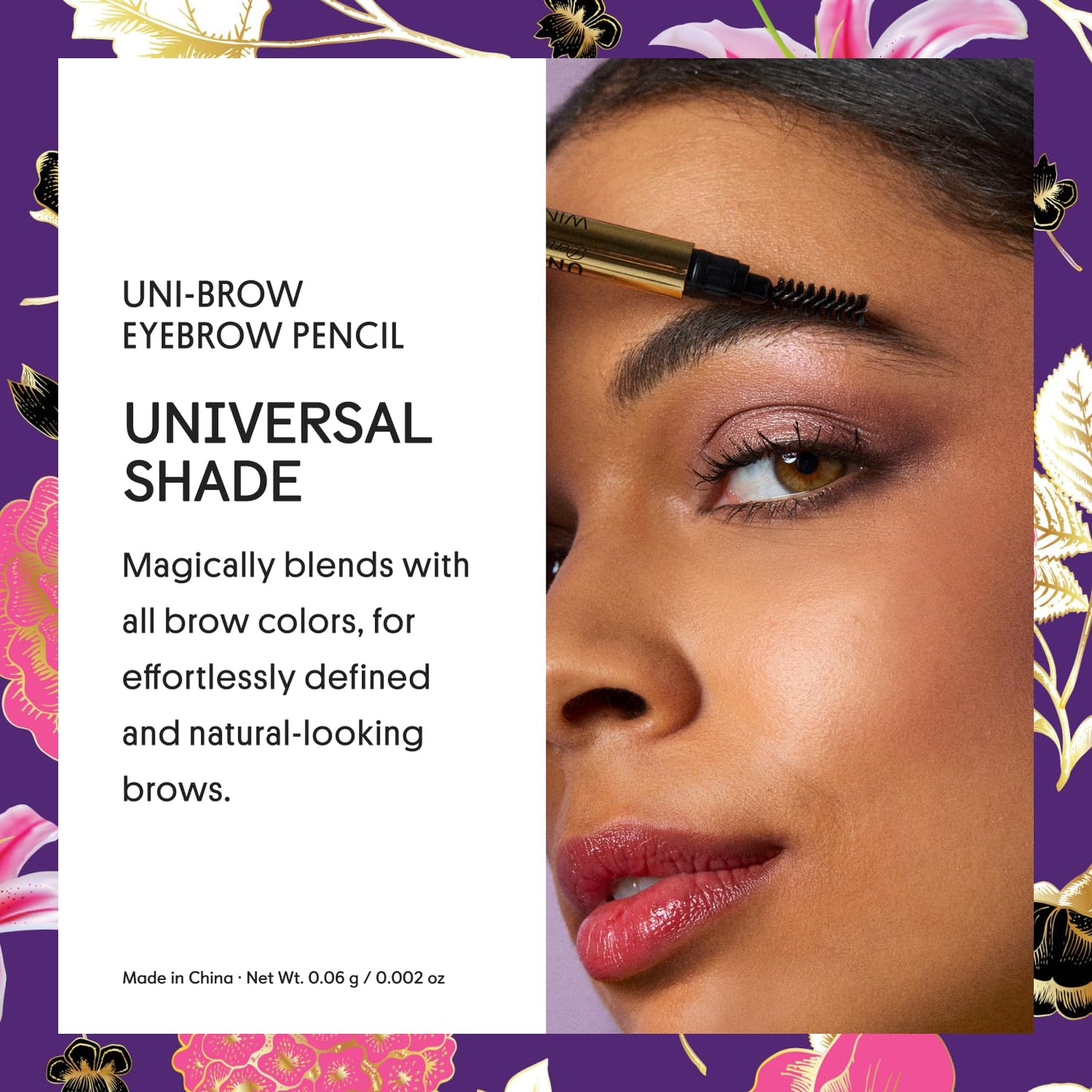Winky Lux Uni-Brow Eyebrow Pencil, Dual-Ended with Spoolie, Waterproof Brow Definer with Ultra-Fine Tip, Universal Shade for Natural Looking Brows (Brown, Blonde, Taupe)