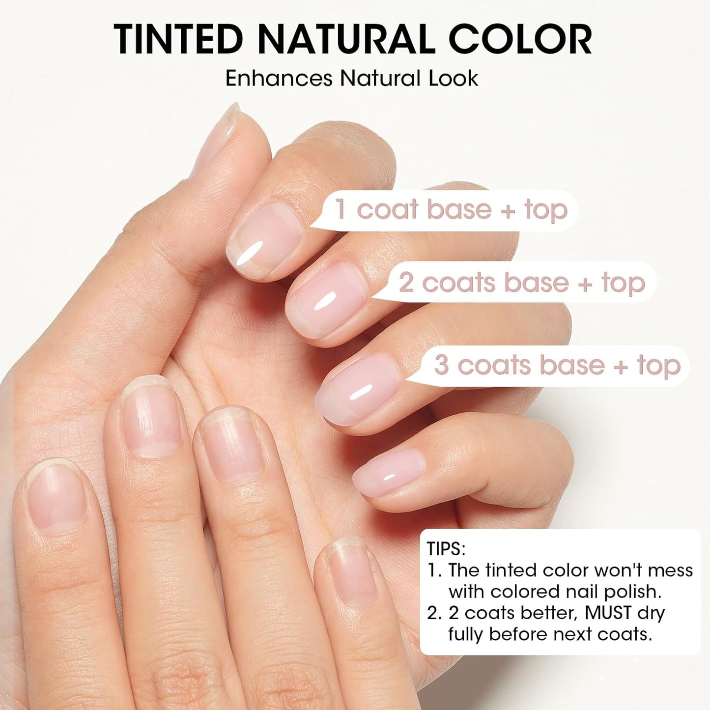 GELLEN Tinted Milky White Ridge Filler For Nails, Clear Nail Polish Ridge Filling Base Coat, Nail Strengthener and Growth, Hydrate Strengthen Nourish Damaged Dry Nails, Shea Butter & Vit E & Protein