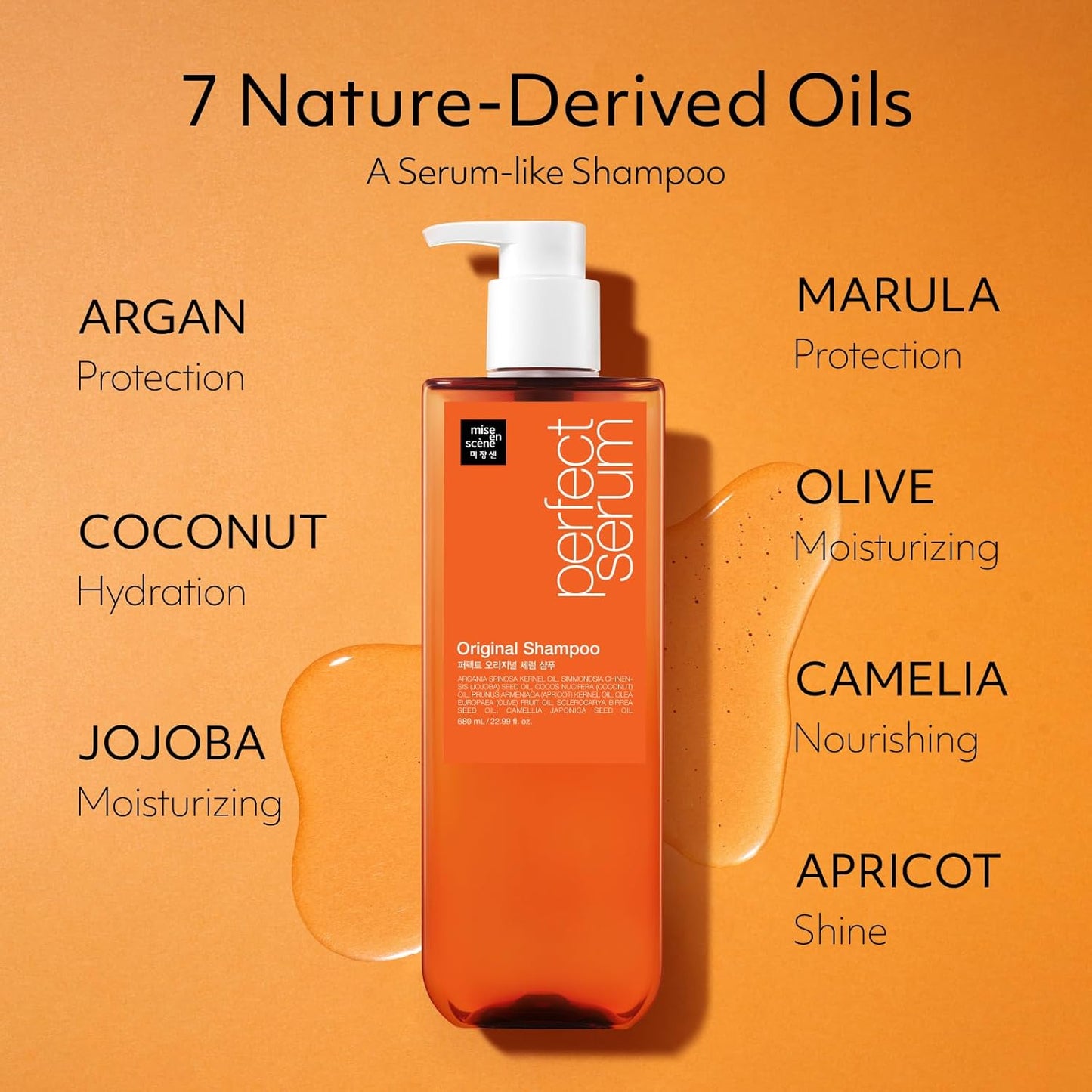 Mise En Scene Perfect Serum Original Shampoo For Damaged Hair - KoreanShampoo with Moroccan Oil, Jojoba Seed, Damage Care MoroccanOil HairProducts | 22.99 Fl Oz