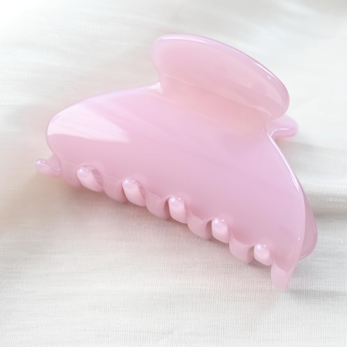 Handmade Celluloid Acetate French Design Barrettes Tortoise Shell Claws Hair Claw Luxury Fashion Accessories Hair Clip for Women (light pink)