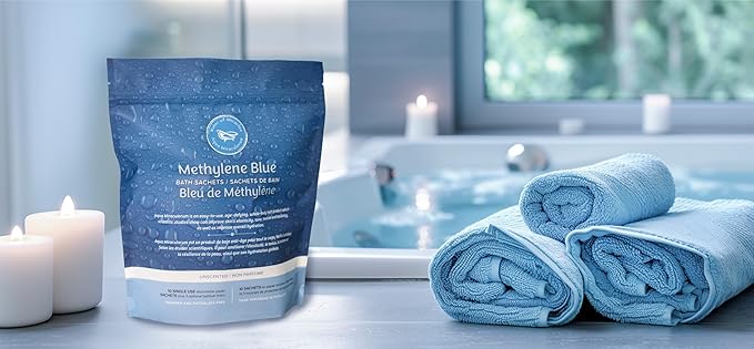 Methylene Blue Bath Soak | Age Defying Serum for Aging and Fragile Skin | Supplement for Defying The Signs of Aging Fragile Skin | USP Pharmaceutical Grade | 10 Dissolvable Sachets