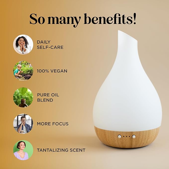 Focus Essential Oil Blend for Diffusers - Citrus and Mint Essential Oils Blend for Energy Focus and Attention Support - Essential Oil for Focus with Aromatherapy Oils for Diffusers and Humidifiers