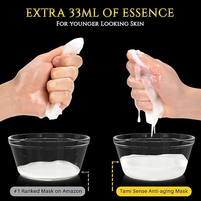 33ml Essence Best Moisturizing Face Mask For Korean Skincare - Sheet Masks with 33ml Serum Vitamin B Complex Rice Extract Collagen & Face Moisturizer for women men (25 Masks)