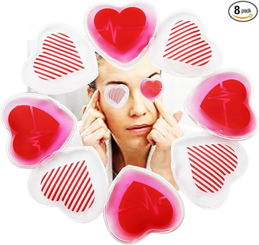 Eye Ice Pack, Gel Eye Ice Pack, Reusable Cold Compress for Migraine, Flexible Cooling Gel Pads for Eyes, Headaches and Post-Surgery Recovery, Cooling Eye Mask Cold and Hot Treatment Eye Strain（8pack）