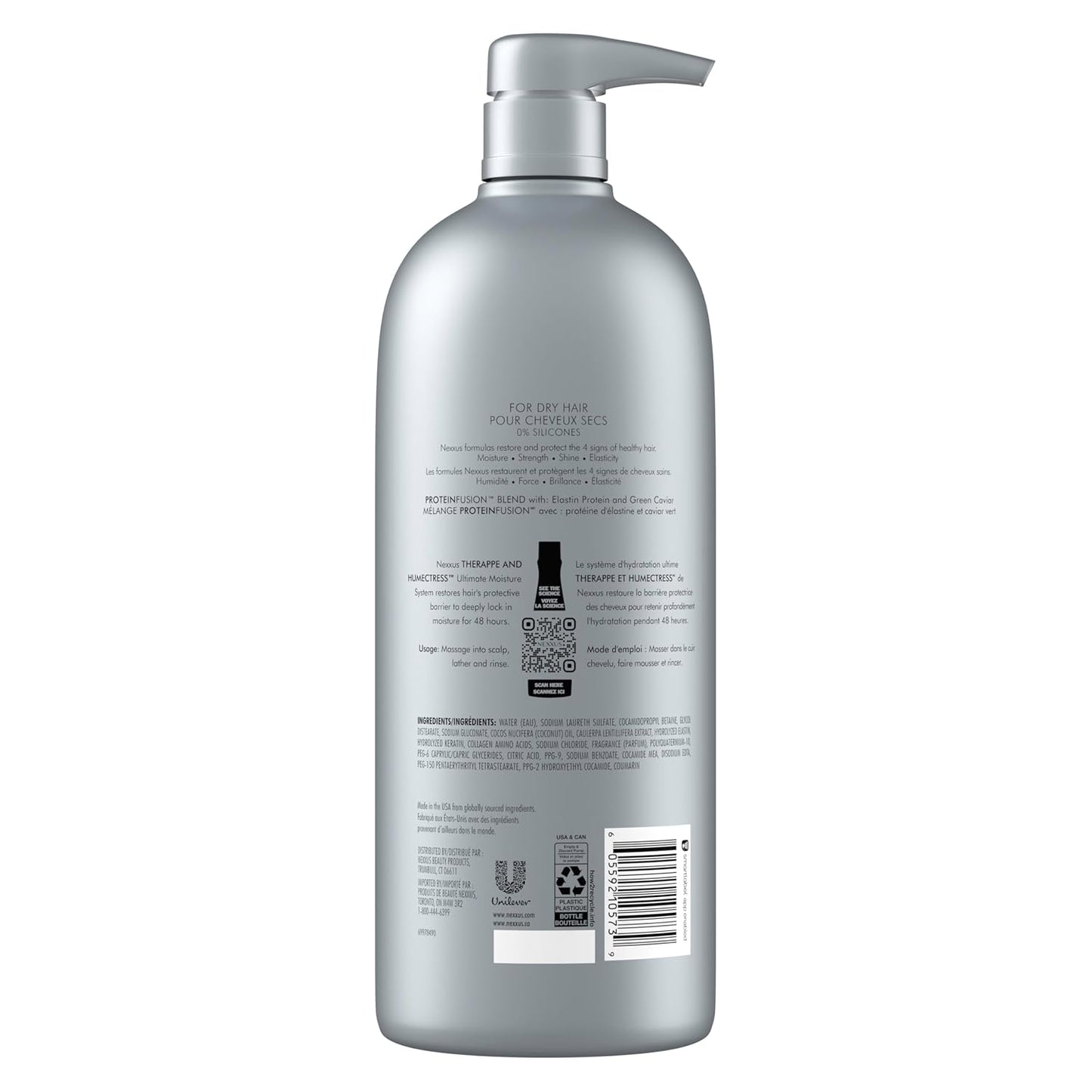 Nexxus Therappe Moisturizing Shampoo Ultimate Moisture for Dry Hair Silicone-Free, Moisturizing ProteinFusion with Elastin Protein and Green Caviar 33.8 oz