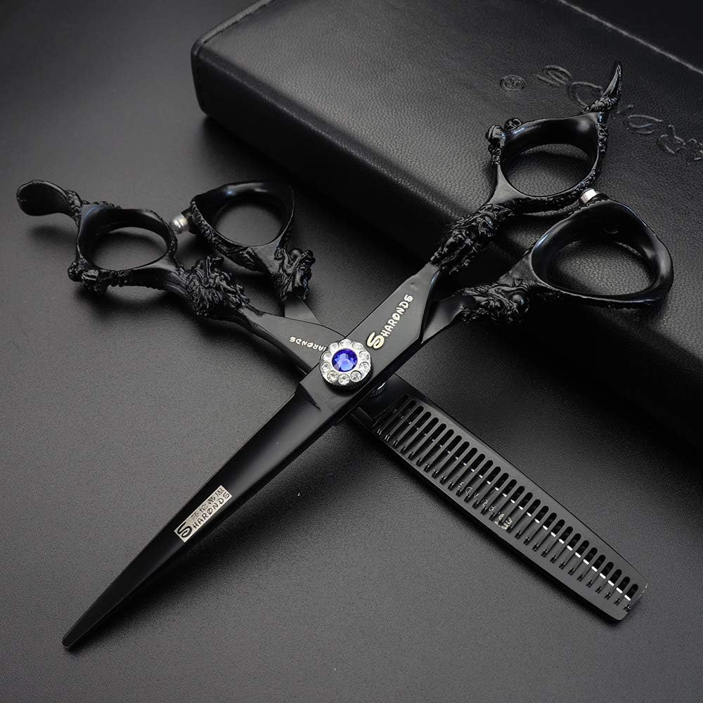 6 inch Hairdressing Scissors Set Barber Shop Hair Beauty Shears Styling Tools (Scissors set)