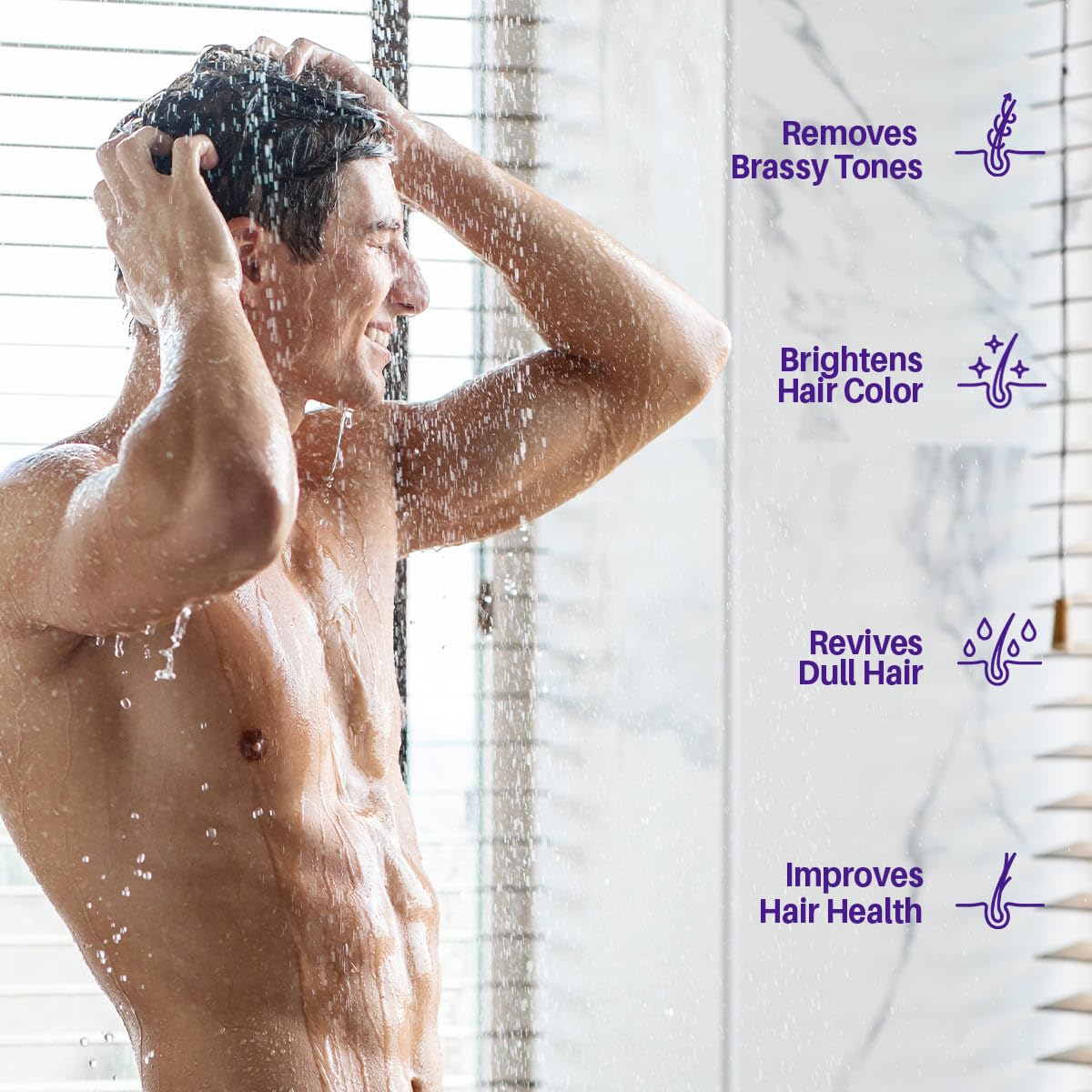 Purple Shampoo and Conditioner Set, For Blonde, Silver, and Gray Hair - Purple Shampoo Conditioner for Men Women, Sulfate Free Anti Yellowing Vibrant Color Protection - 16 fl oz each