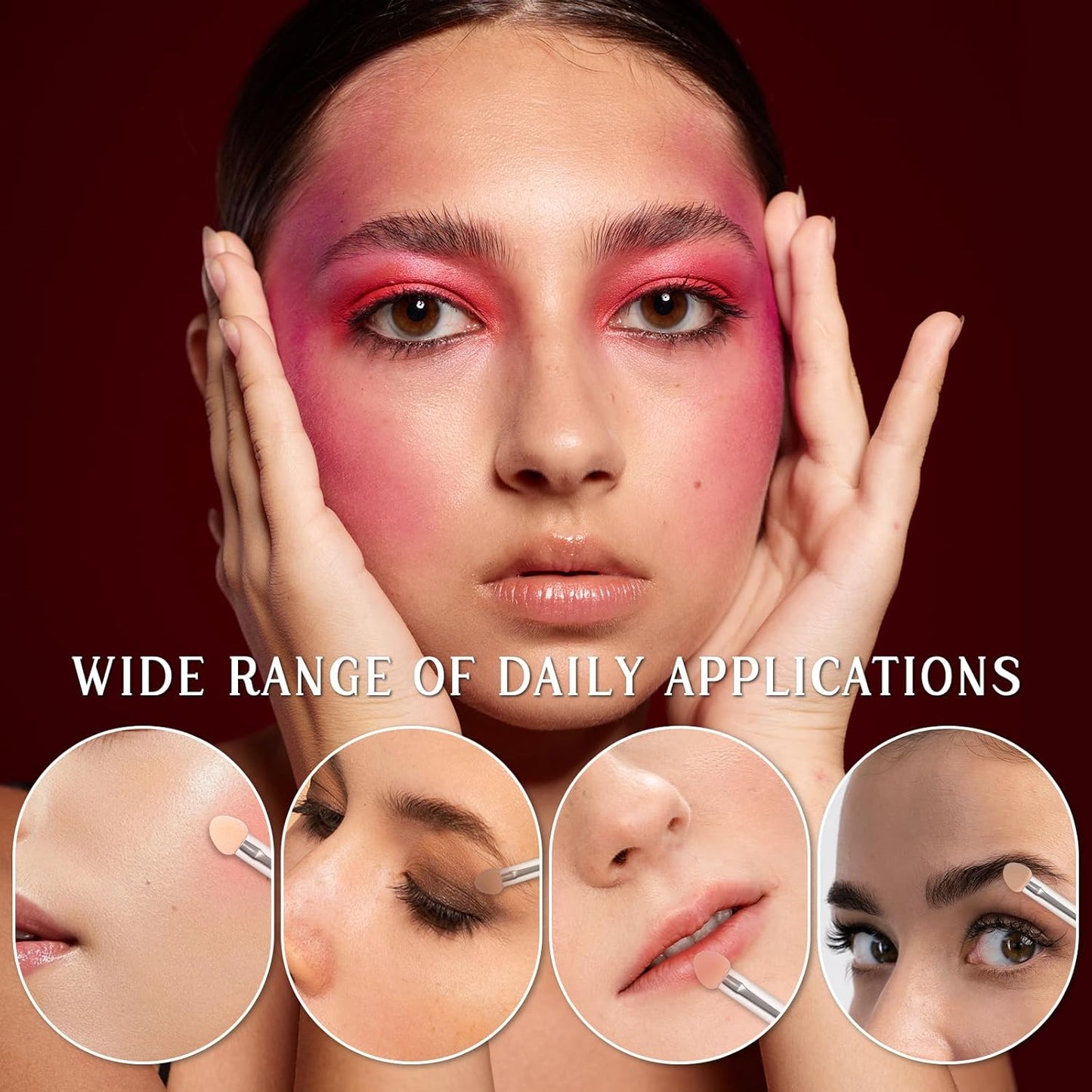 12 Pcs Foam Eyeshadow Applicators Reusable Eyeshadow Applicators Double Sided Sponge Makeup Professional Blendable Eye Shadow Applicator Sticks Washable Makeup Applicator Cosmetic