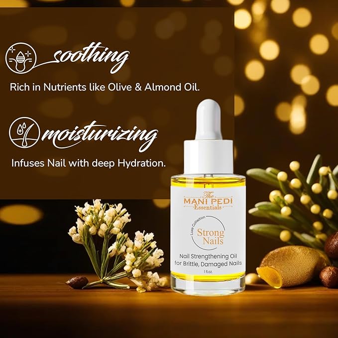 Nail Strengthener for Damaged Nails. Daily use Treatment with natural power of Tea Tree, Jojoba, Almond & Olive Oils and Vitamin-E - 1 fl oz