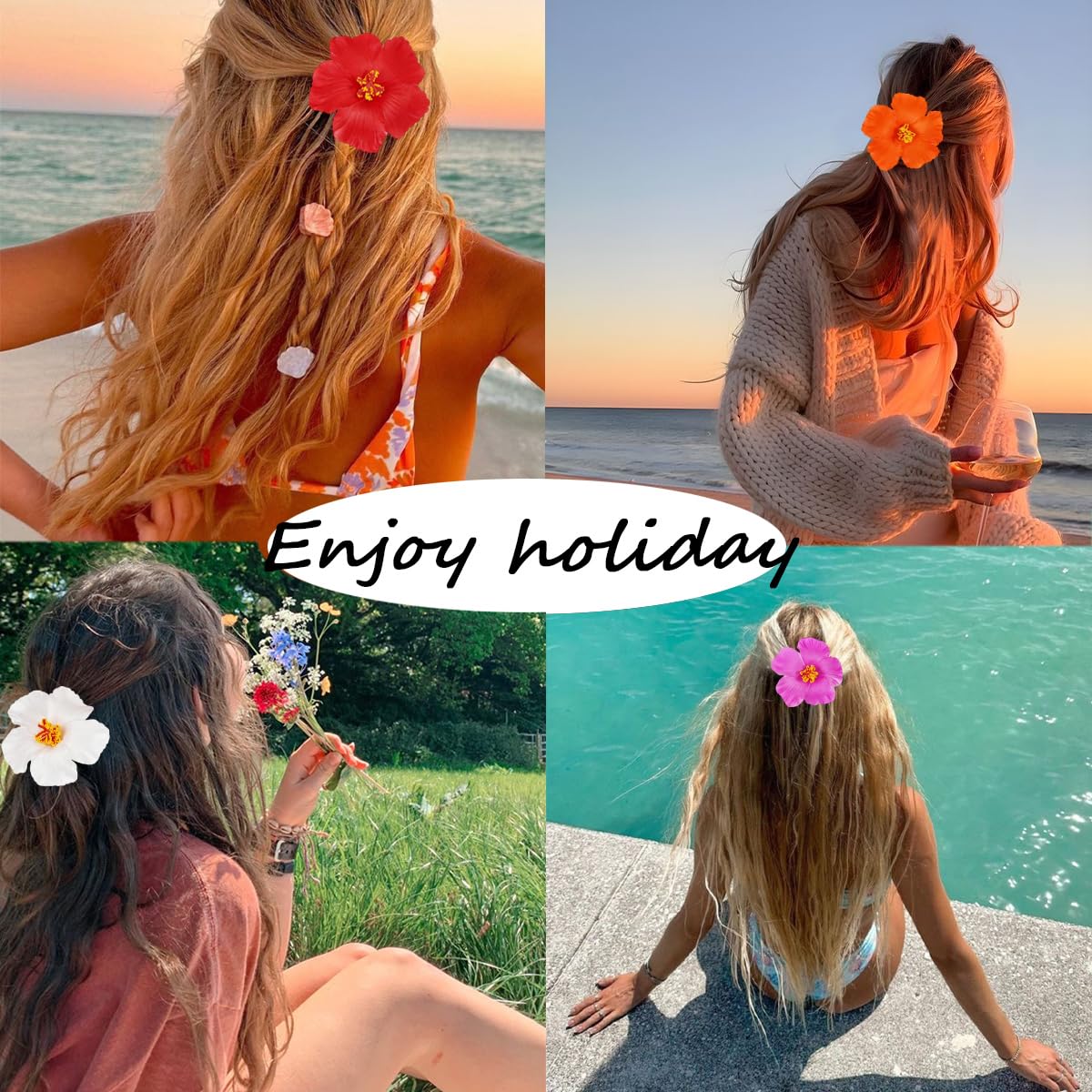 4Pcs Hawaiian Flower Hair Clips For Women Hibiscus Flower Hair Barrettes Alligator Clip Spring Plumeria Hair Accessories Clip Hawaii Party Decorations For Summer Beach Vacation Hair Styling Designs