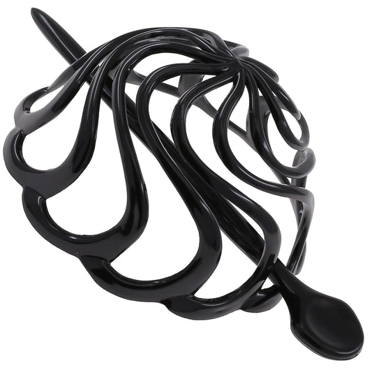 Camila Paris CP2867 French Hair Bun Clip Maker Cover Cap Holder, Black, Round Dome Bun Hair Clip for Women Hair Updo, Styling Hair Bun Accessories for Women, No Slip and Durable, Made in France