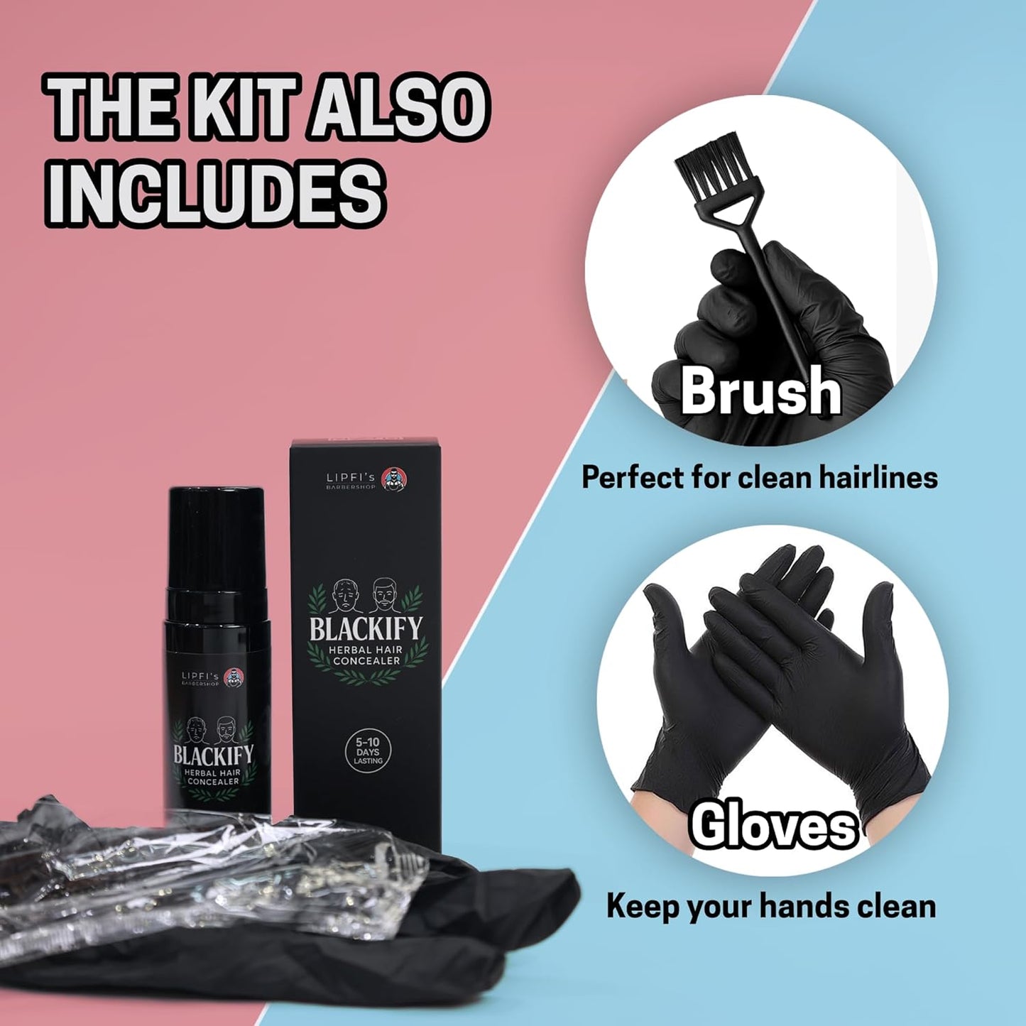 BLACKIFY – Herbal Hair Concealer for Thinning Hair and Bald Spots | Natural Long-Lasting Root Touch-Up Cream with Plant-Based Pigments | Vegan-Friendly Hair Filler for Men and Women