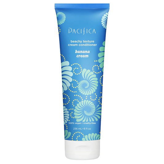 Pacifica Banana Cream Beachy Texture Conditioner – Texturizing Hair Treatment for Natural Beachy Waves, Hydrates & Adds Tousled Body, for All Hair Types Clean Beauty Vegan & Cruelty-Free, 8 Fl Oz