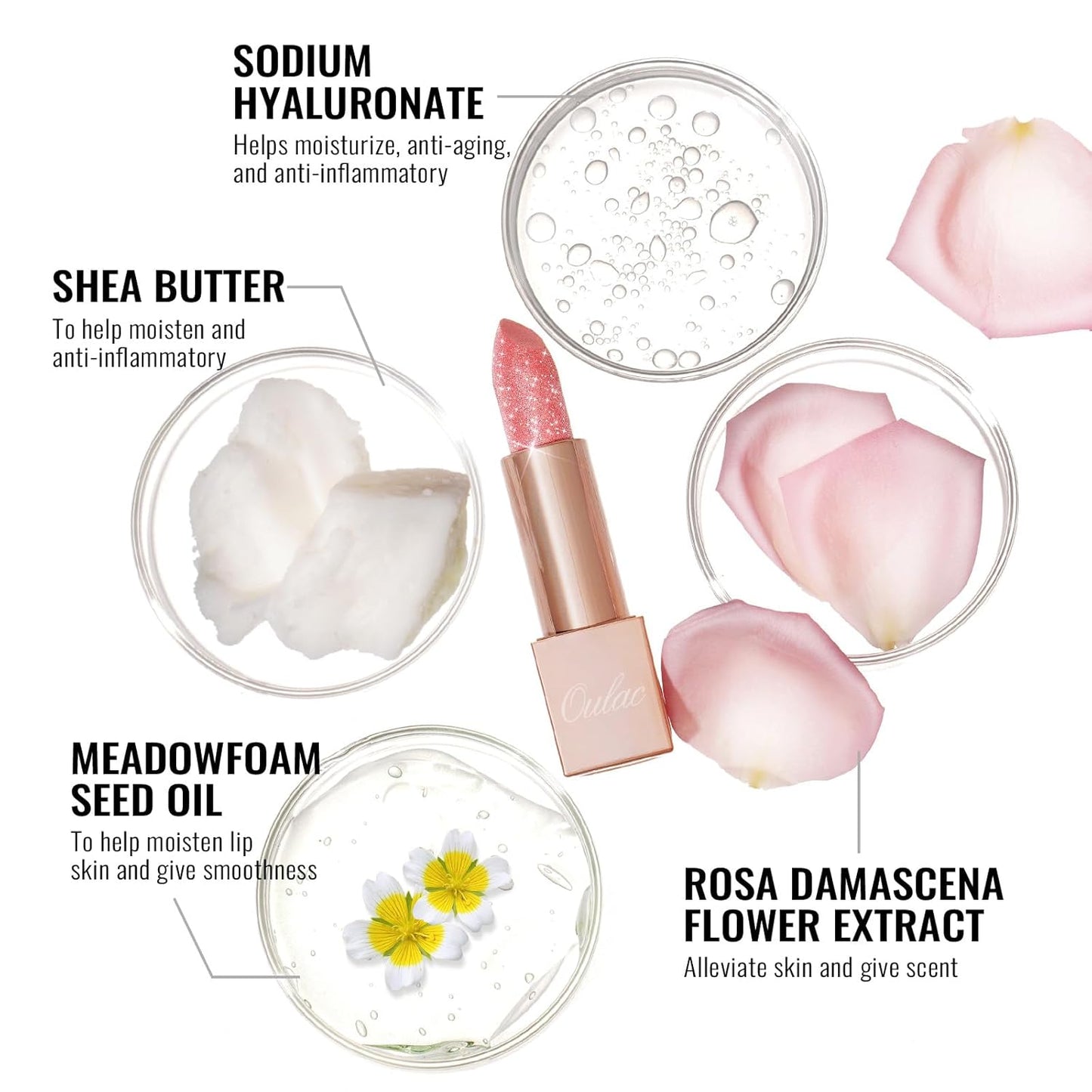 Oulac Moisturizing Purple Lipstick for Women - Tinted Lip Balm Infused with Shea Butter, Shiny & Lightweight Lip Makeup, Vegan & Gluten Free, PG08 Aquatic