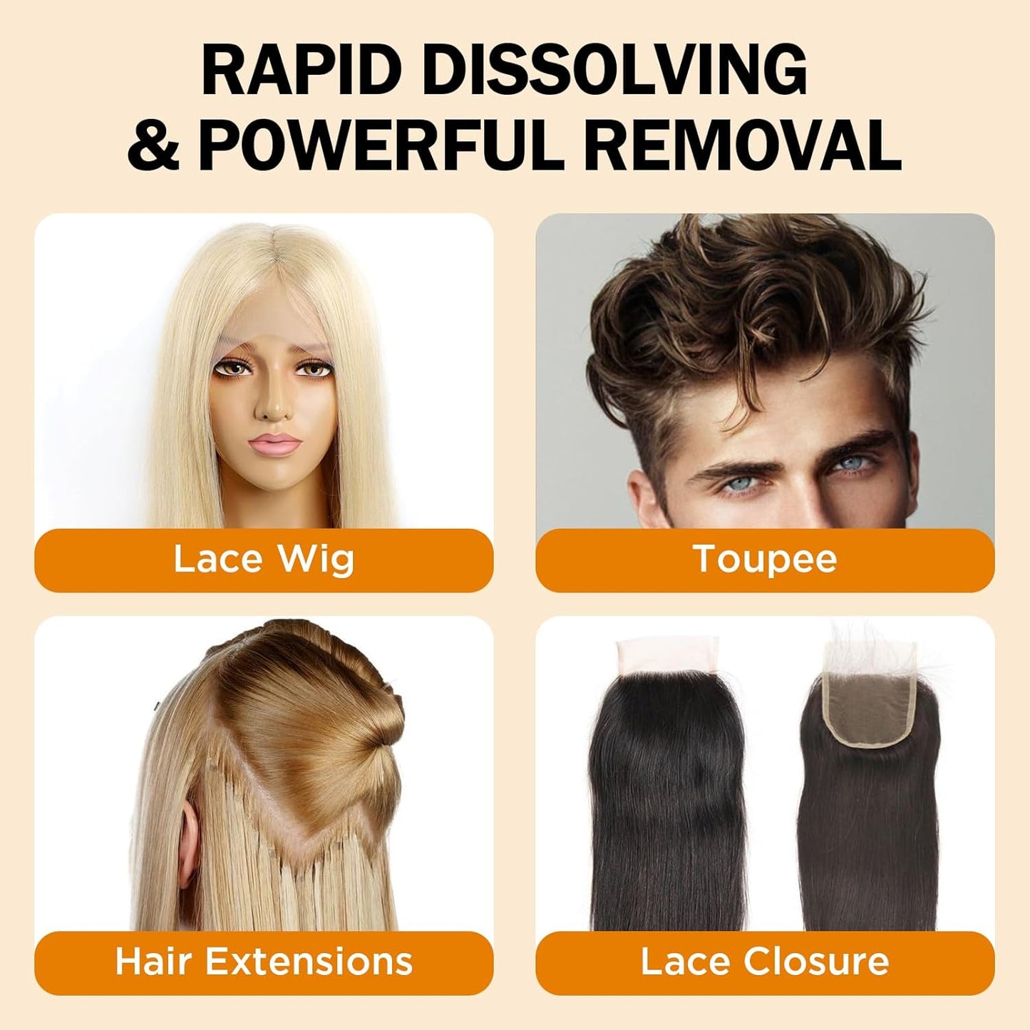 Tape in Extension Hair Glue Remover Spray - Wig Extensions Fast Acting Two Steps System Remover - Tape in Hair Extensions Removes Wig Glue & Tape & Residue - Hair Comb Rat Tail Comb Hair Clips Set