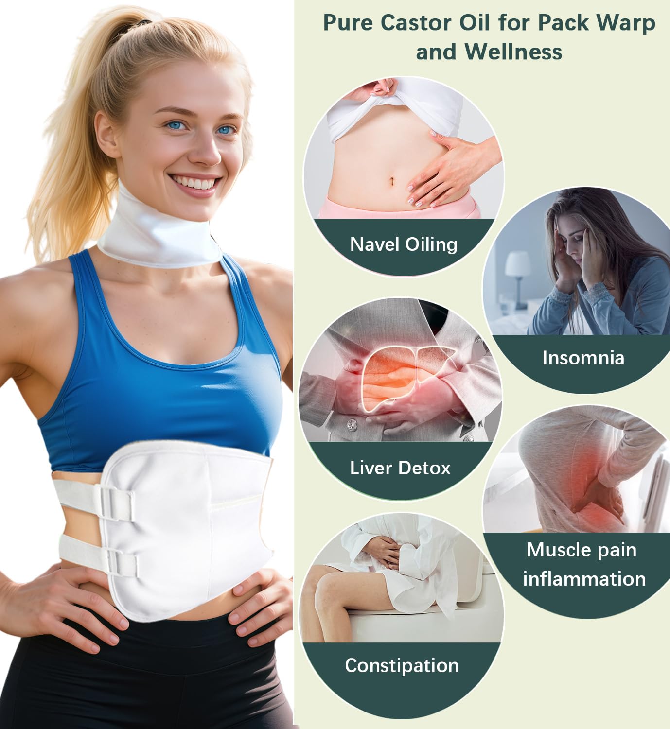 Castor Oil Organic Cold Pressed Unrefined Glass Bottle 100% Pure for Hair Growth Eyelashes Brows Castor Oil Packs, Natural Skin Moisturizer, USDA Certified Hexane Free Vegan 16 oz (473ml)