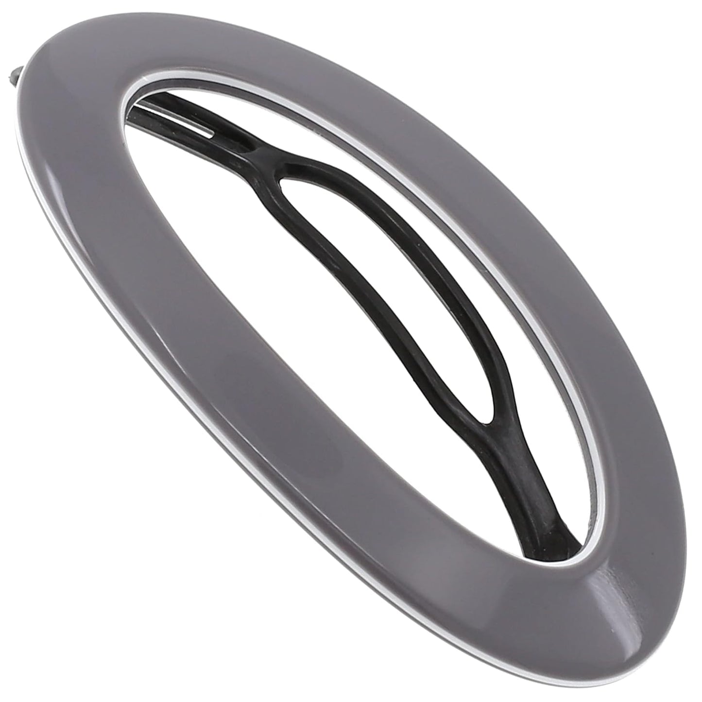 Camila Paris CP3363 French Hair Barrette Clip for Women, Handmade, Gray White, Slide-in Metal-Free Closure, Strong Hold Grip Hair Clips for Girls, No Slip Durable Hair Accessories, Made in France