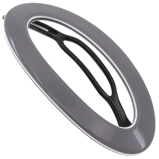 Camila Paris CP3363 French Hair Barrette Clip for Women, Handmade, Gray White, Slide-in Metal-Free Closure, Strong Hold Grip Hair Clips for Girls, No Slip Durable Hair Accessories, Made in France