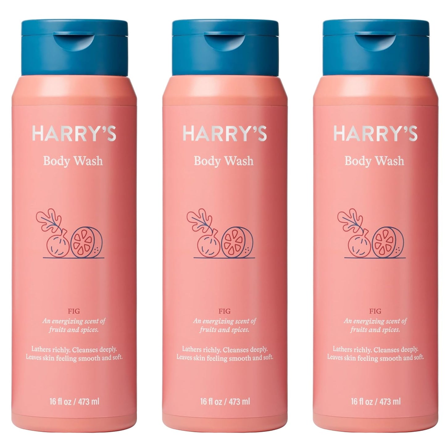 Harry's Body Wash Shower Gel for Men - Fig Scent - (3 Pack) 16 fl oz - Sensitive Skin Body Wash - No Parabens, Sulfates, or Dyes