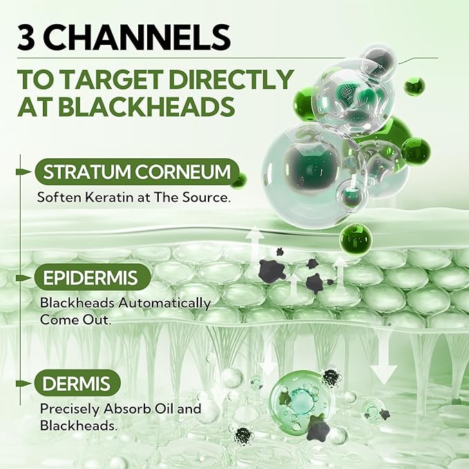 LANBENA Blackhead Mask, Upgraded 2.0 Bamboo Charcoal Nose Pore Strips, Black Head Remover Mask for Face, Puntos Negros, Deep Cleansing for All Skin Types, 30g+60pcs paper (Black)