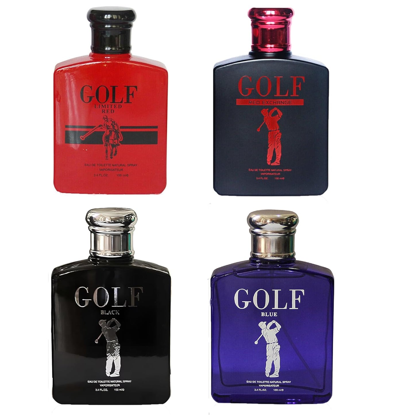 Men's Cologne Golf Set Wonderful Multi Scent Eau de Toilette Natural Spray Men's Perfume For all Day Used 100ML Each Bottle(4 PCS)