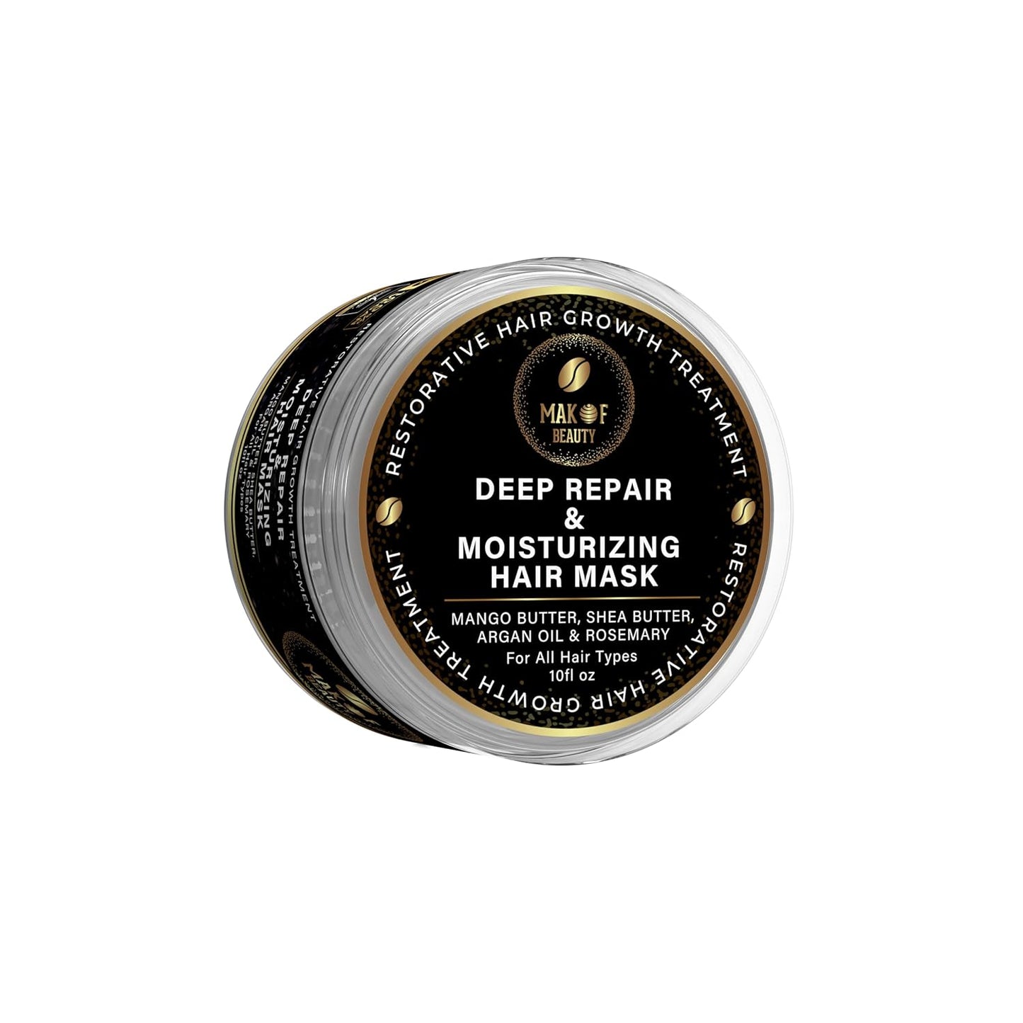 Restorative Hair Growth Treatment, Deep Repair Hair Mask Treatment with Mango Butter, Shea Butter, Argan Oil, Natural Ingredients for All Hair Types, 10 Fl Oz