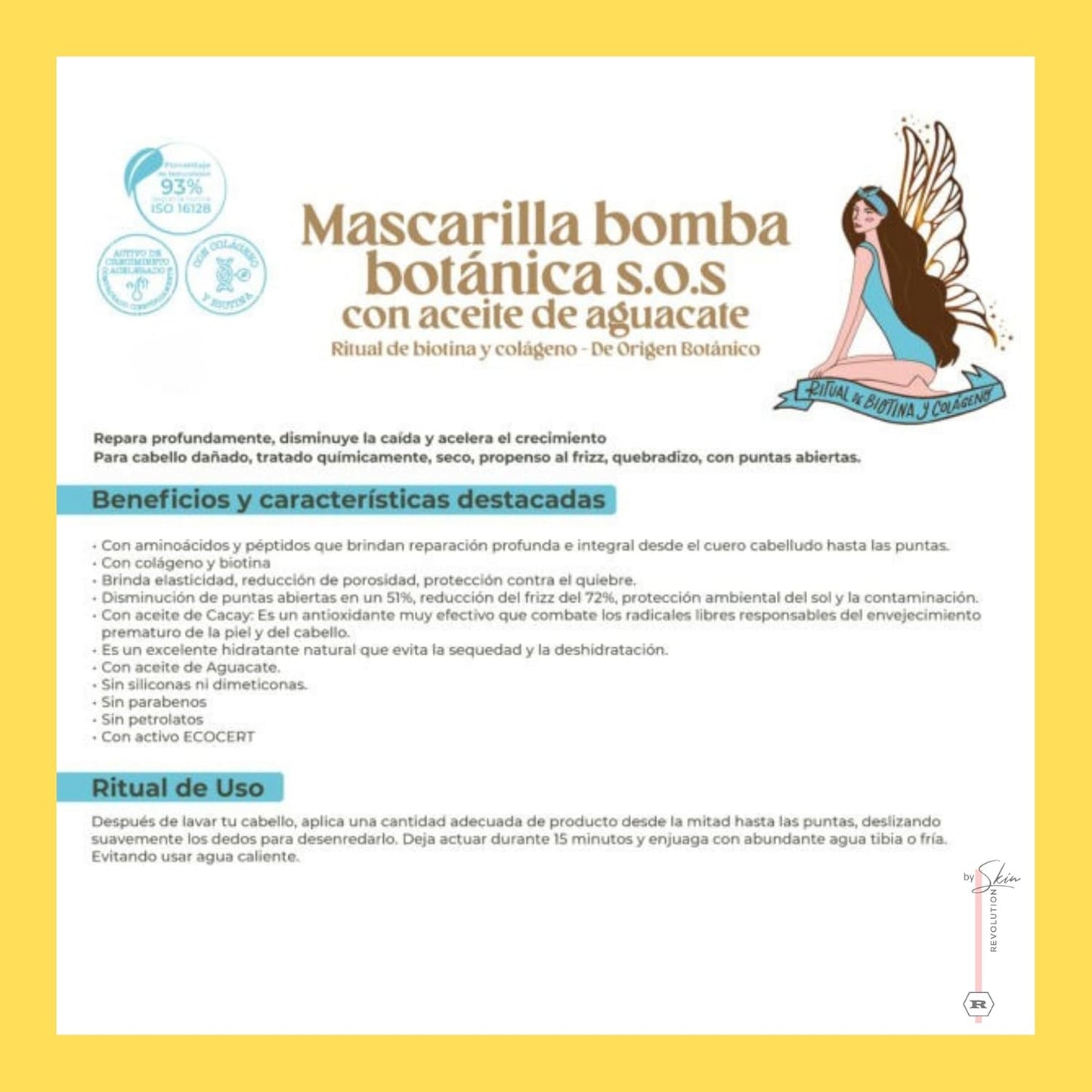 Aftercare for Ritual Botánico Keratina Orgánica | Treatment to Straighten, Repair and Relax Hair | Natural, Organic & Vegan | Product of Colombia | Mascarilla Bomba, 400 ml/13.52 Fl Oz (2 Count)