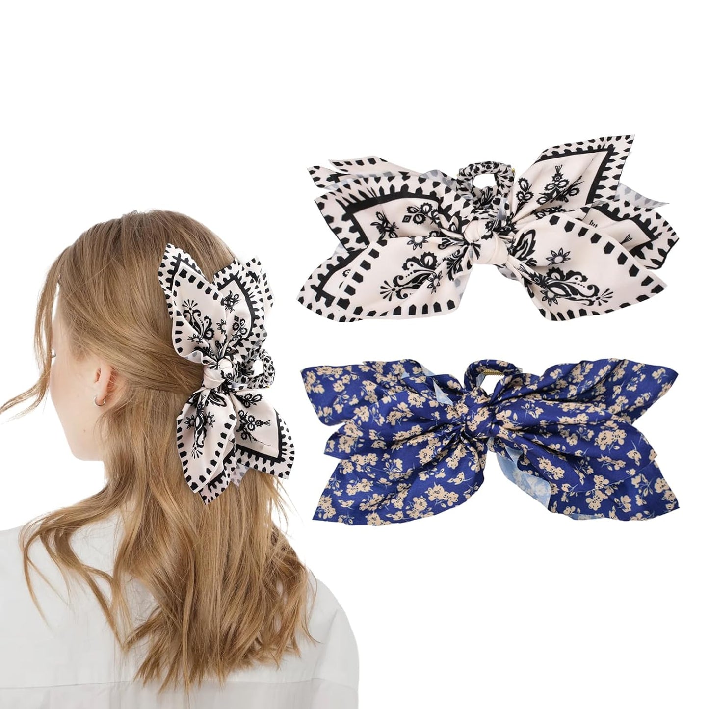 Bow Claw Clips Bow Hair Clips 2PC Big Hair Bows for Women Butterfly Styling Large Hair Clips for Thick Hair for Girls Hair Accessories for Teen
