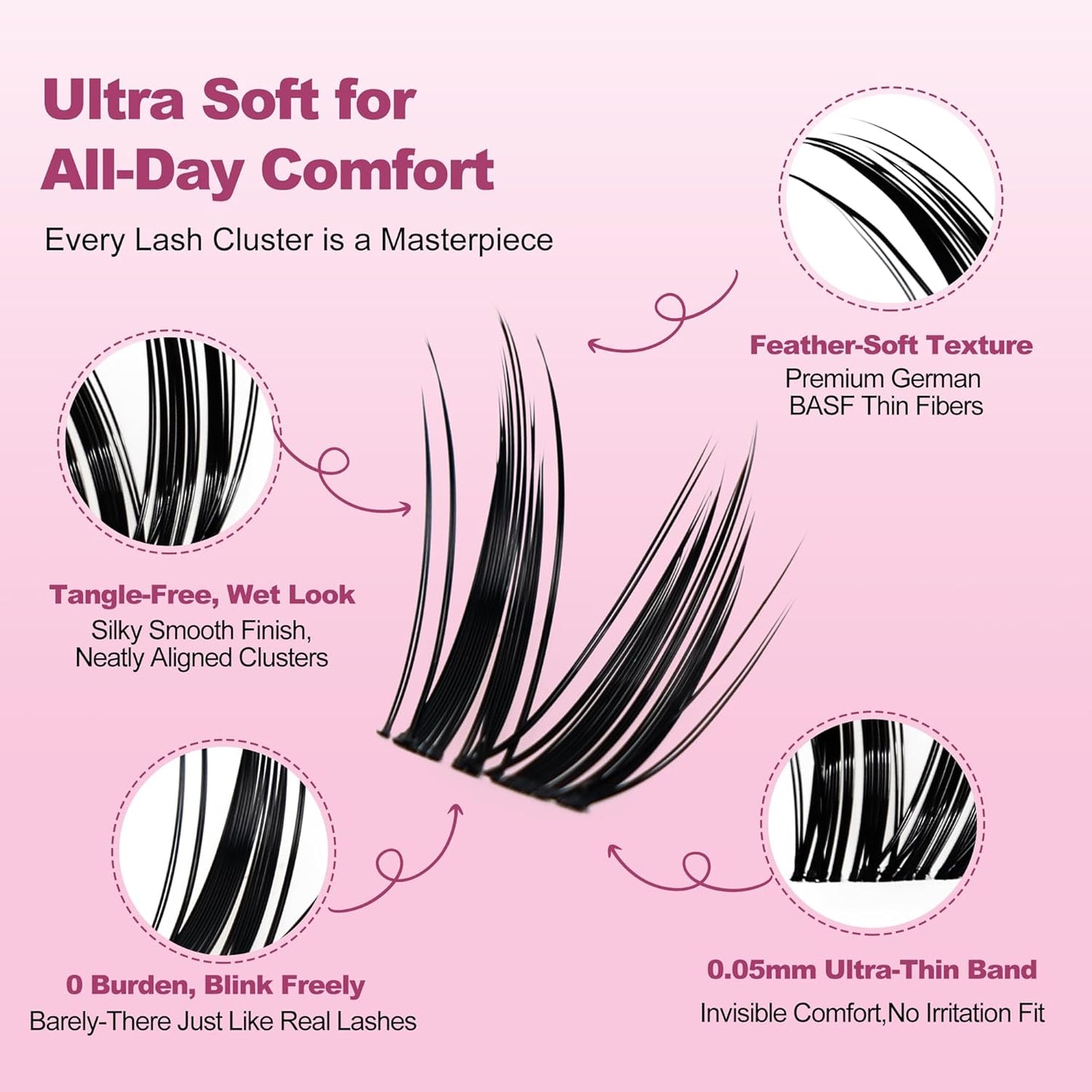 Dramatic Volume Lash Clusters Kit C Curl Thin Individual Lashes 8-18mm DIY Lash Extension Kit with Bond Seal Tweezers Waterproof, Reusable, Bold Glam for Events, FayJoo BOLDEE 11 Kit