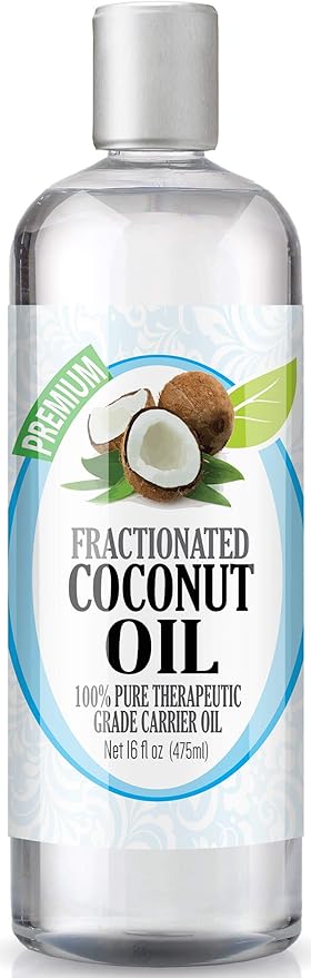 Healing Solutions Fractionated Coconut Oil (16oz Bulk) – Carrier for Essential Oils, Skin, & Hair