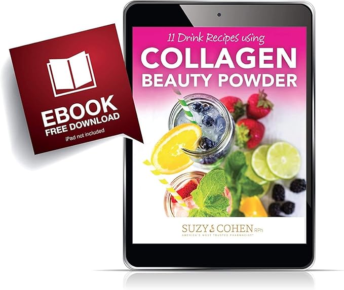 Collagen Beauty Powder™ By Suzy Cohen (3.3 oz) Anti Aging Hydrolyzed Protein Collagen Powder Type I and III for Supple Skin, Shiny Hair & Strong Nails- Unflavored Powder Drink with Verisol- Made in US