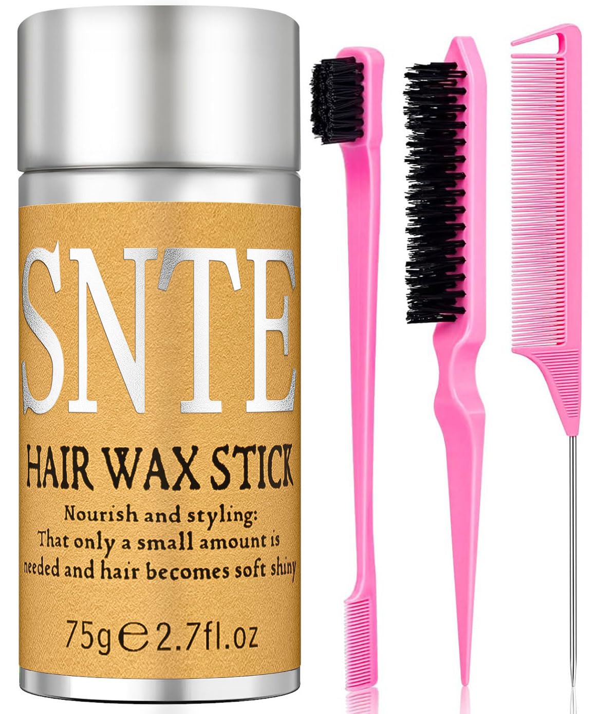 Hair Wax Stick Slick Back Hair Brush Set – Flyaway & Frizz Control for Sleek Ponytails, Buns, and Updos – Styling Accessories for Ballet, Dance Recitals, and Gifts