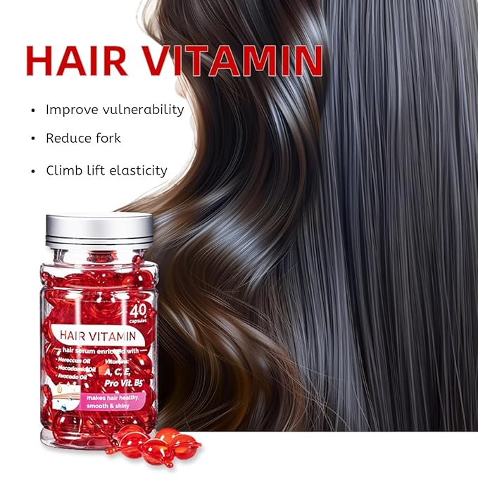 ENVISHA Hair Treatment Serum- No Rinse Moisturizing Capsules with Argan Jojoba Oils - Enriched with Vitamins A, C, E & Pro-Vitamin B5 for Frizz Control and Shine- 40 Capsules