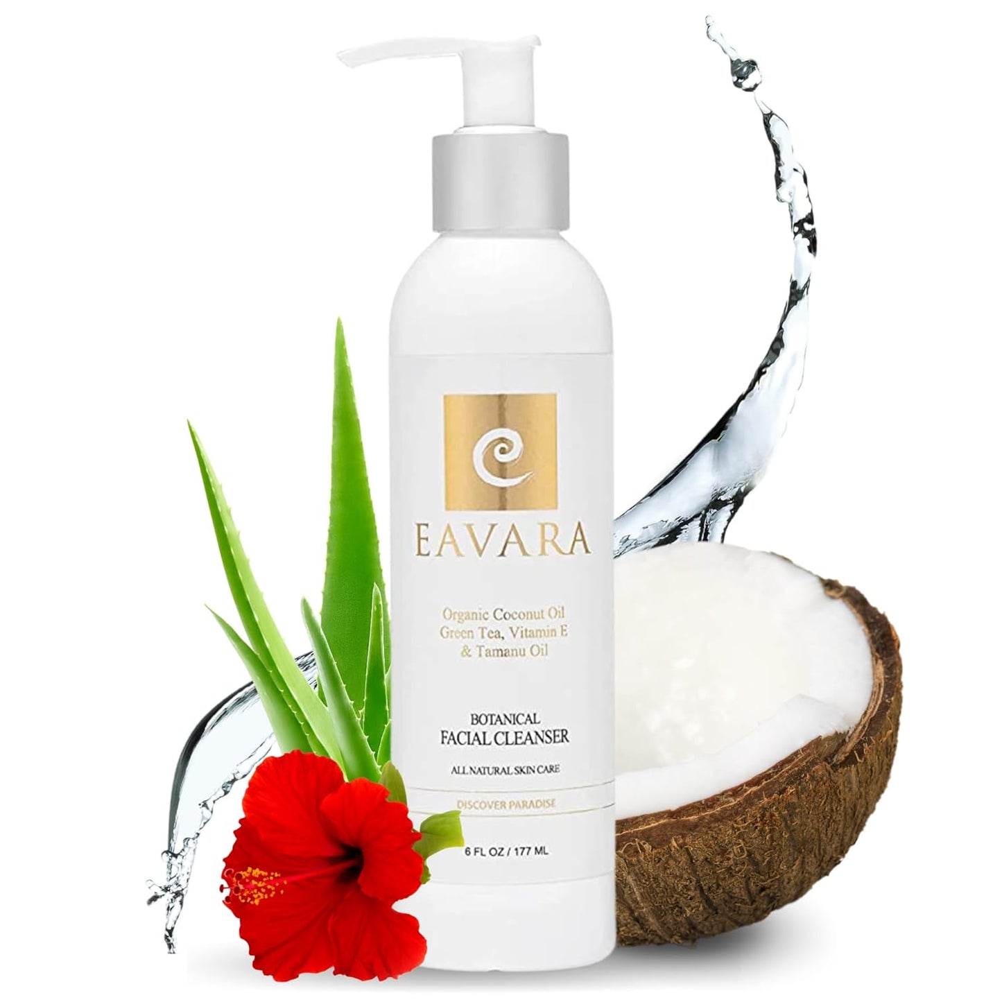 Organic Face Wash - Anti-Aging, Hydrating, Gentle Daily Cleanser for Women and Men with Coconut Oil, Aloe Vera, Activated Charcoal, and Vitamin C and E